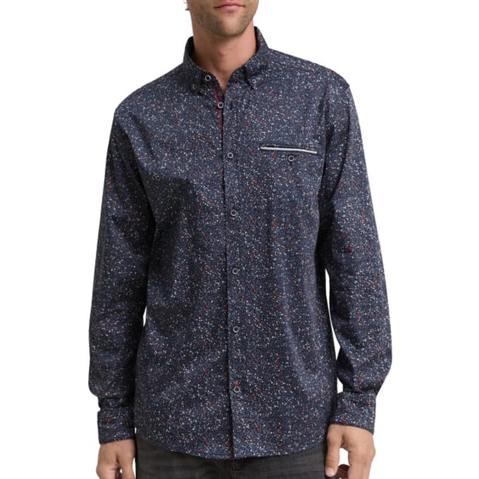 Tom Tailor - Lange mouw overhemd - Mannen - M - Blauw - Katoen - 1047340