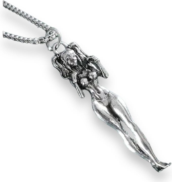 Manga Van Zilver - Anime Vrouw Figuur Ketting