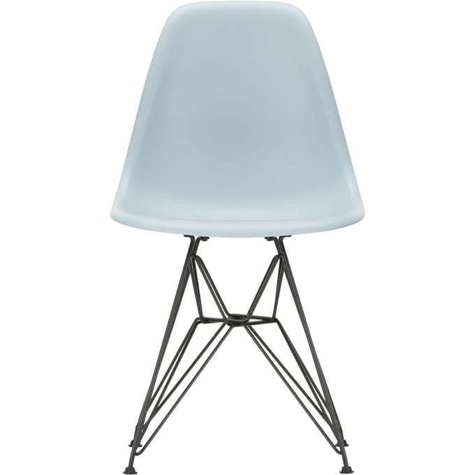 Vitra - DSR Eames Plastic Sidechair - basic dark gepoedercoat - ijsgrijs RE - blauw