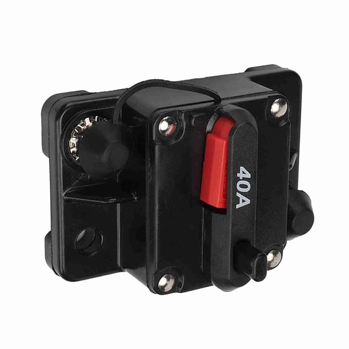 12V 30A 40A 60A Car Stereo Audio Resettable Inline Circuit Breaker Self recovery Fuse 40A black