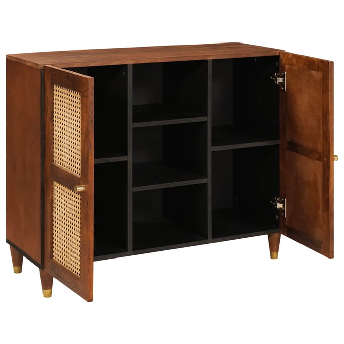 vidaXL - Dressoir - Bruin - 90 - x - 33,5 - x - 75 - cm - Massief - Mango - Hout