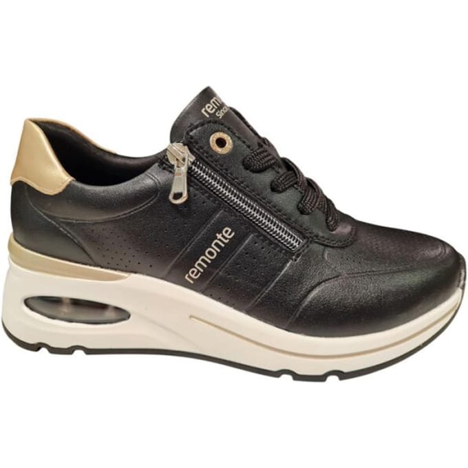 Remonte Lage Leren Dames Sneakers - Zwart - 36