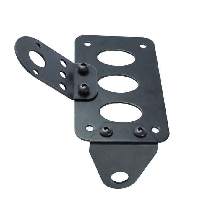 Zijmontage Kentekenplaathouder IJzeren Constructie Retro Nummerplaatframe voor Motorfiets black