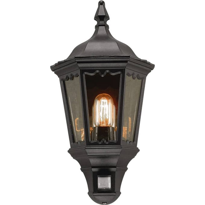 Elstead Buitenwandlamp Medstead, met sensor, zwart, IP43