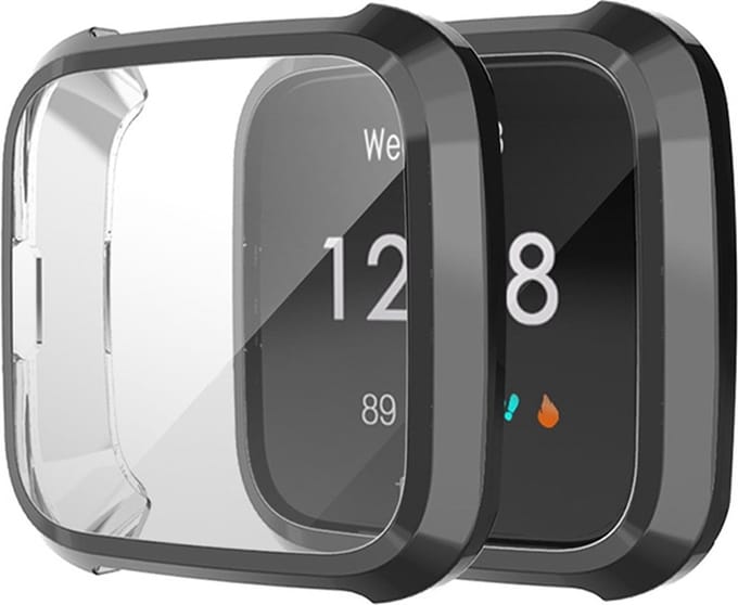 By Qubix - Geschikt voor fitbit Versa Lite Soft TPU case (volledig beschermd) - Zwart