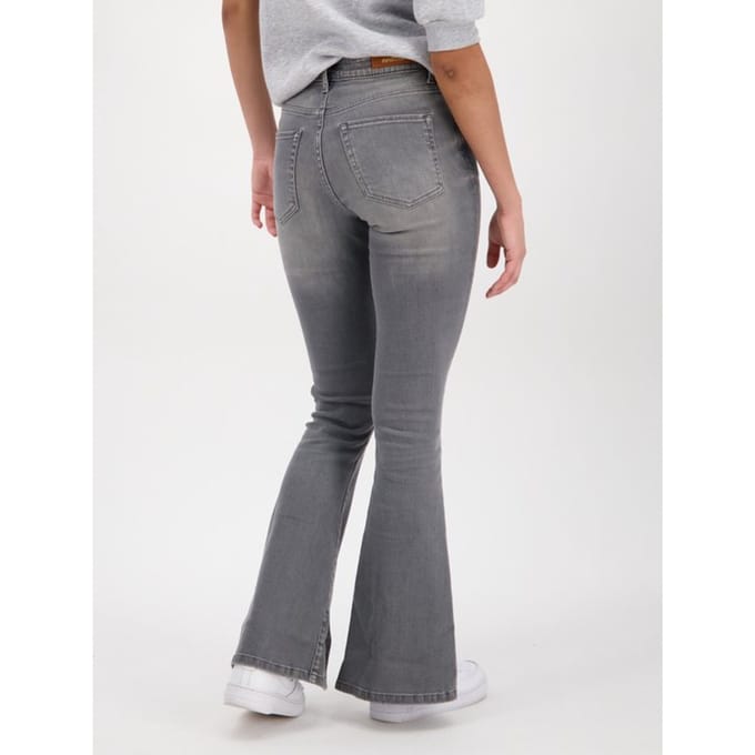 RAIZZED Sunrise Split Jeans Mid Grey Stone Maat: W30L34 | Flared Jeans Outlet | Dames | Grijs