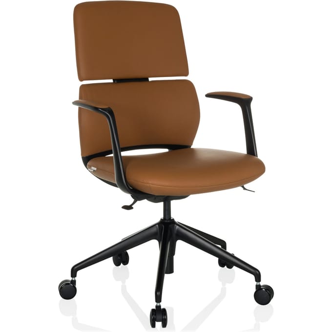Directiestoel / bureaustoel ATMOS DESIGNER leder camel hjh OFFICE