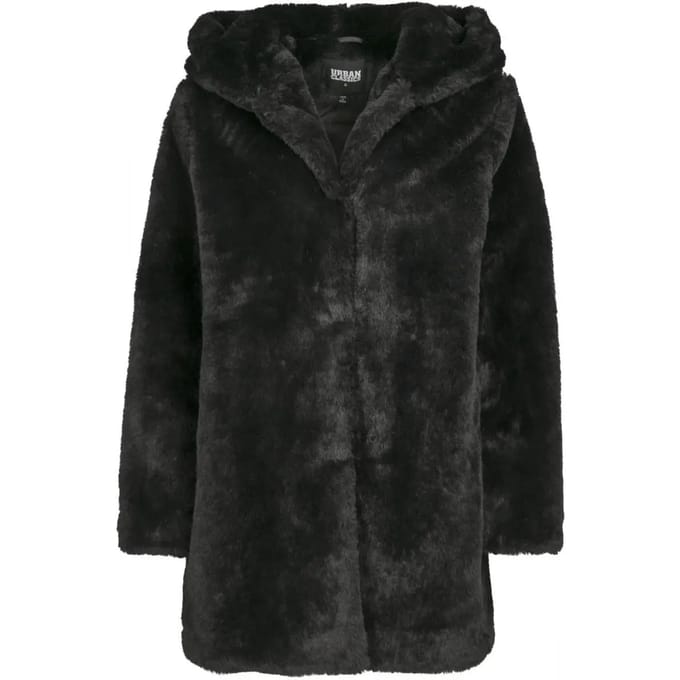 Urban Classics Hooded Teddy Dames Tussenseizoensjas - zwart - 3XL