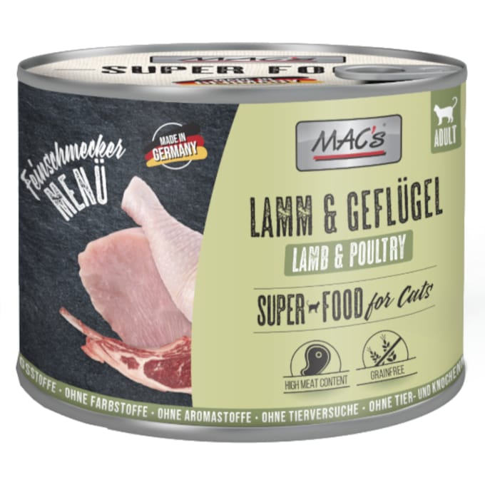 Voordeelpakket MAC's Cat Fijnproever 24 x 200 g Kattenvoer - Lam & Gevogelte