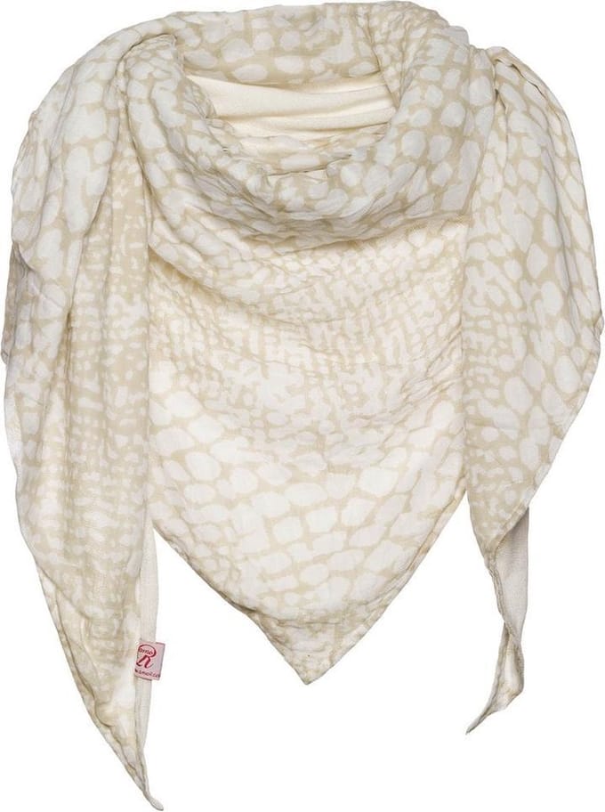 Sjaal beige - Reptielprint - 100% Katoen