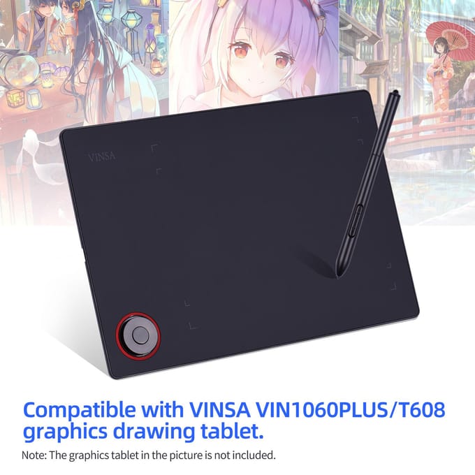 Batterijvrije Stylus 8192 Drukgevoeligheidsniveaus Compatibel met VINSA VIN1060PLUS T608 Grafisch Tekentablet zwart