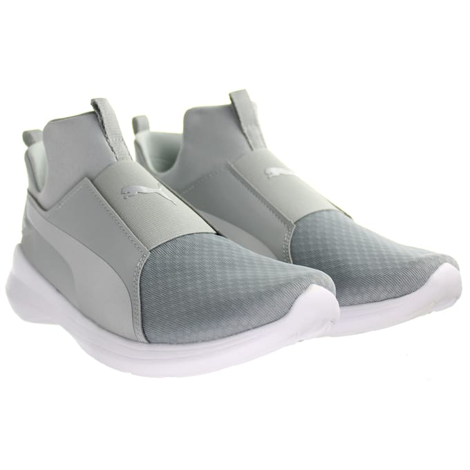 PUMA Rebel Mid Quarry Zilver Damestrainers