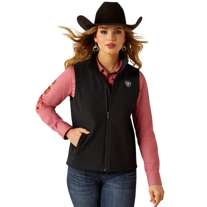 Softshell paardenrijjas zonder mouwen voor dames Ariat Logo