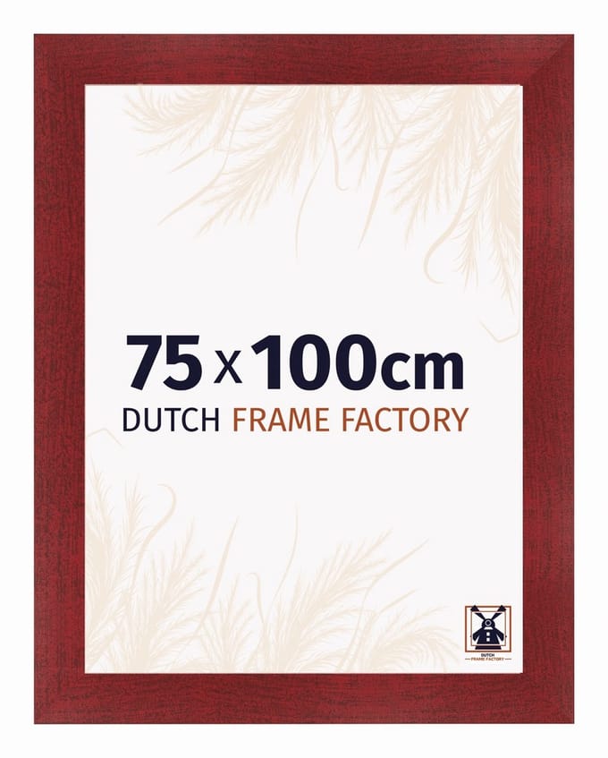 Fotolijst 75x100 cm - MDF - Wijnrood Geveegd - Praag