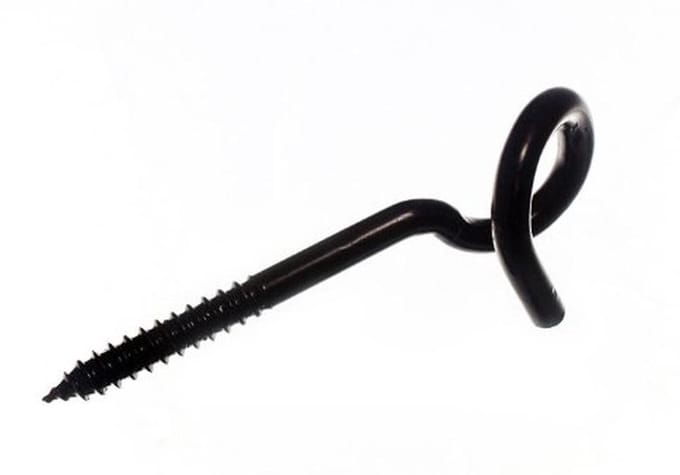 Pigtail schommel hangmat haken 130mm zwart staal
