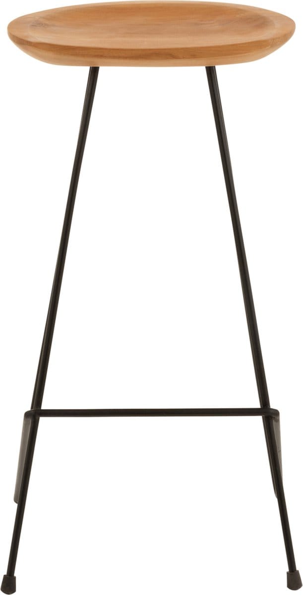 J-Line barkruk - hout/ijzer - naturel