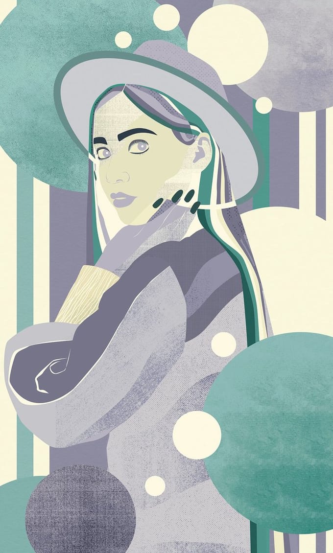 Fotobehang - Woman Hat Color 150x250cm - Vliesbehang