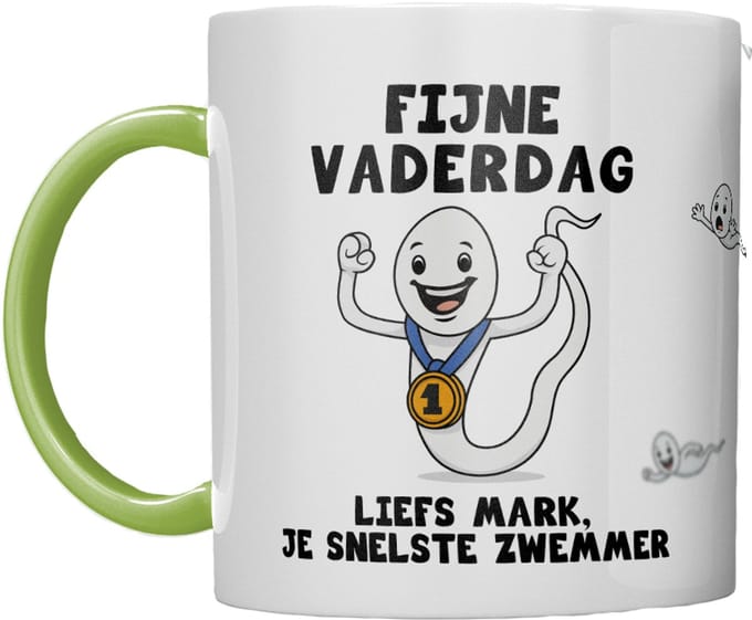 MOK | VADERDAG | SNELSTE ZWEMMER | GEPERSONALISEERD MET NAAM | GROEN