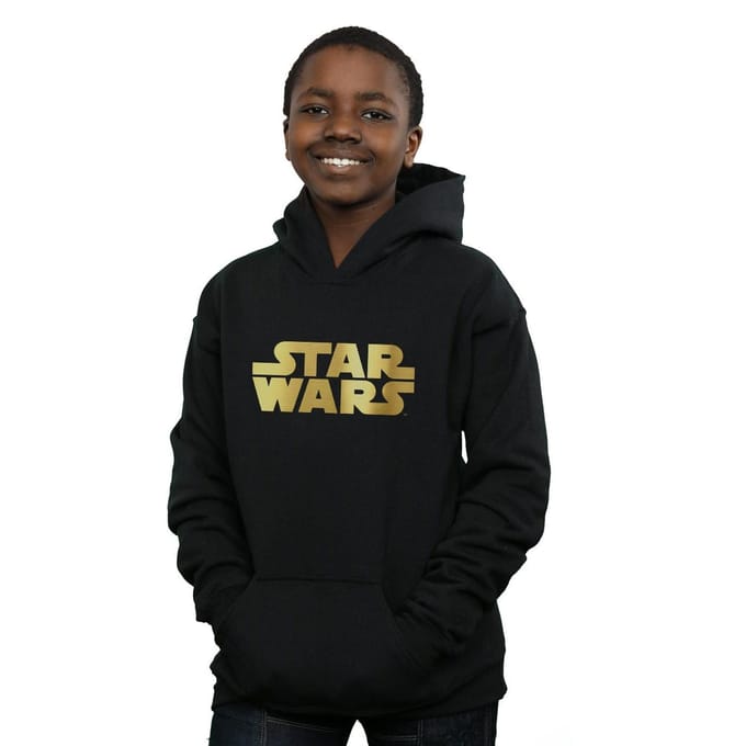 Star Wars Jongens Goud Logo Hoodie (Zwart)