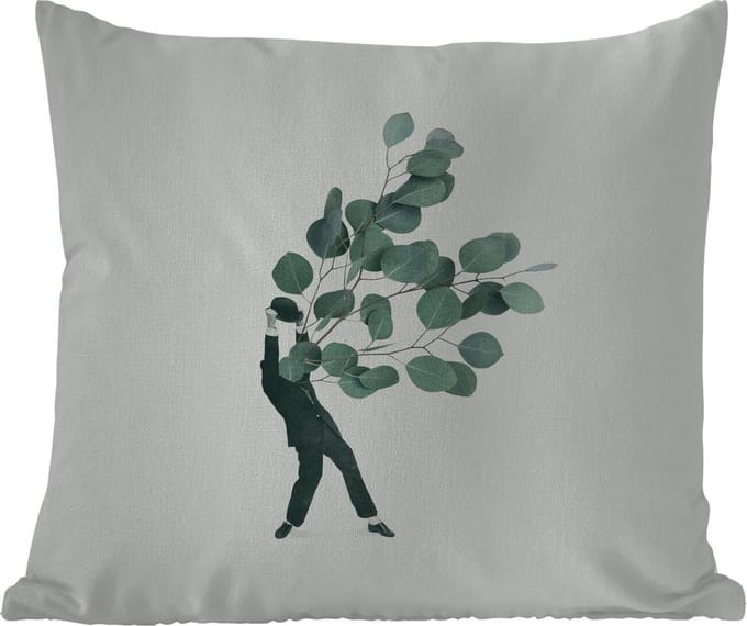 Buitenkussen Weerbestendig - Ballon - Man - Retro - 50x50 cm