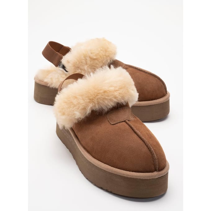 Olessa Leren Bont Pantoffel