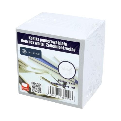 Interdruk Kantoenblok Wit 85x85x70mm - Grote Notitieblok