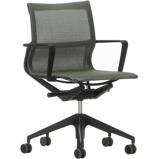 Vitra Physix bureaustoel - diepzwart - 03 riet - deep black - Wieltjes voor harde bodems