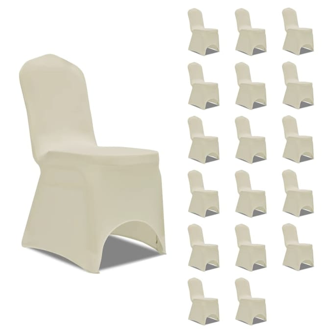 vidaXL - Stoelhoezen - - stretch - 18 - st - crème