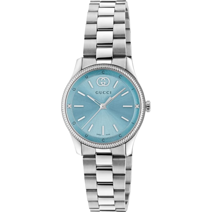 Gucci YA1265068 G-Timeless Dames 29mm Blauwe Wijzerplaat RVS Horloge
