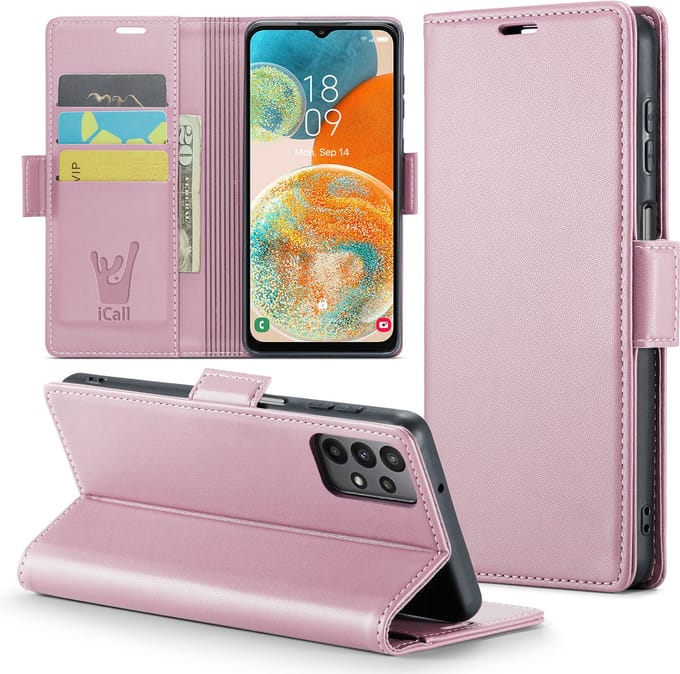 Hoesje geschikt voor Samsung Galaxy A23 - HyperCase Book Cover Kunstleer Rose