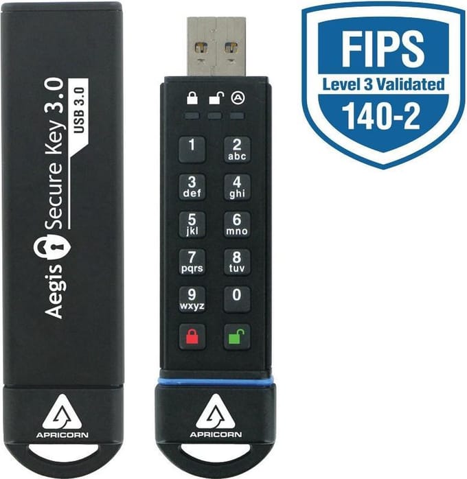 Apricorn Aegis Secure Key 3.0 - 120GB - USB-stick