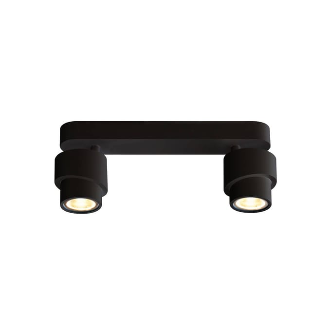 Escale LED-spot BRUSH, zwart, 30 cm, 2-lamps, metaal, dimbaar, 2.700 K