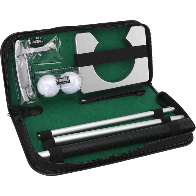 Putting Bal Spel Set Hoge Simulatie Ontwerp Gesplitste Keu Indoor Putter Oefenmateriaal Kit voor Thuis Buiten gray