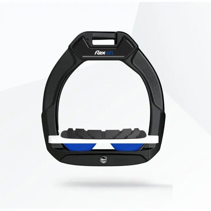 Veiligheids-stijgbeugels Rijervaring Inklapbare Grip Zwart/Wit/Blauw Kind Flex-On Safe-On
