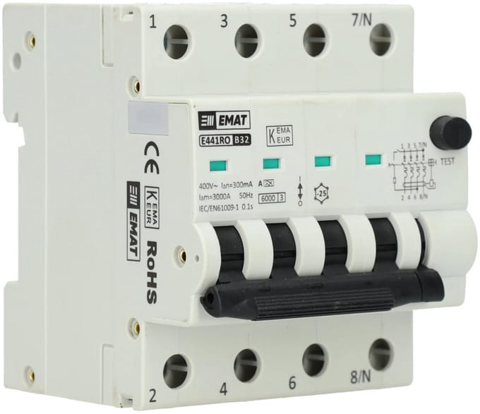 EMAT aardlekautomaat B32 300mA type A 4P (85006516)