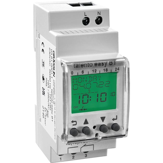 Grasslin Talento 371 Digitale DIN Rail Timer Schakelaar - G03.61.0001.1 - E3TZ6