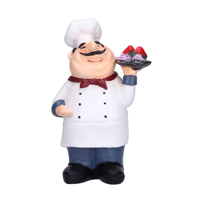 Chef Figuur Decor Huisdecoraties Ambachten voor Koffiebar Keuken Eetkamer Woonkamer beige