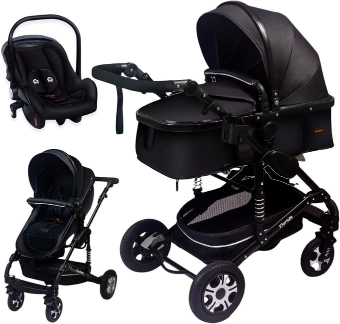 Kinderwagen Set - Combi Kinderwagen - Veilig Reizen - TÜV Gecertificeerd - 3 in 1 - Zwart