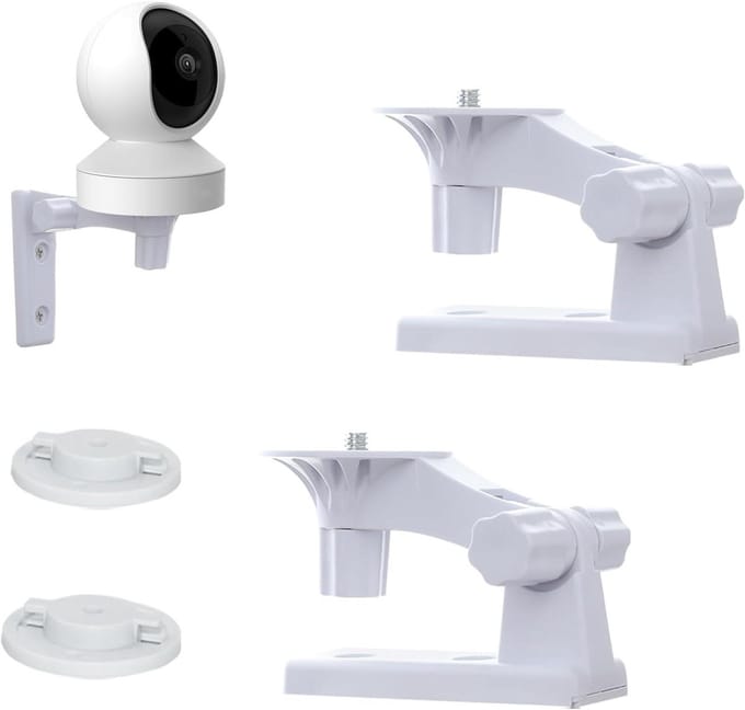 Camera Bevestiging - Halter Set - Beveiliging Thuis - 180 Graden Draaibaar - 2 Stuks - Wit