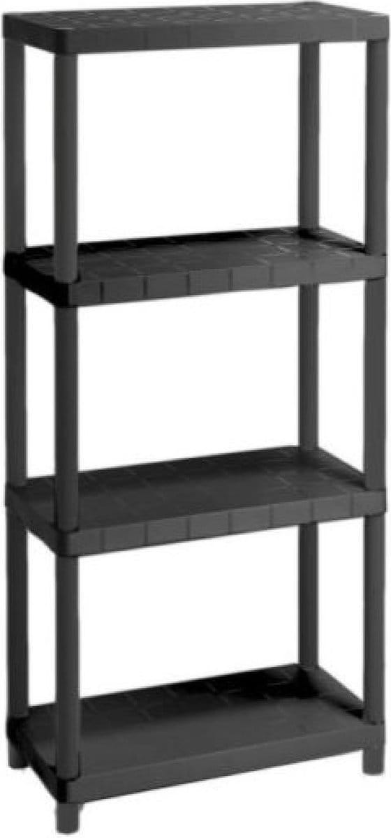 Opbergrek - Praktisch - 60 x 30 x 138 CM - Max. 125 kg - 4 planken - Zwart