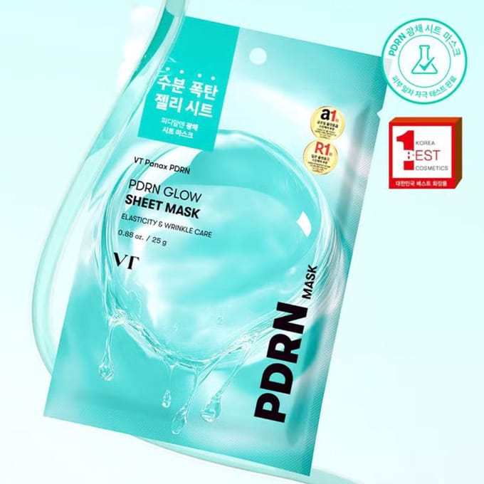 VT PDRN Glow Sheet Mask 25g x 10 Stuks blue