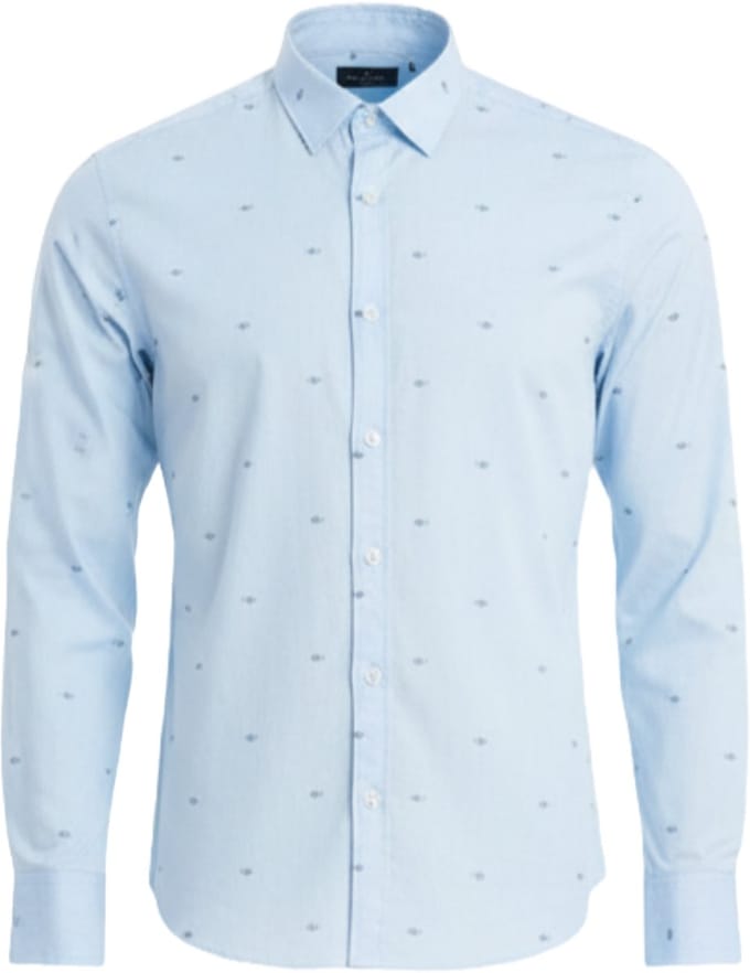 OMBRE Overhemd - Slim Fit - Katoen - Lange Mouw S