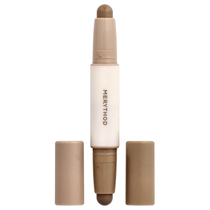 Merythod, Double Contour Stick, 02 Toffee Brown, 11oz white