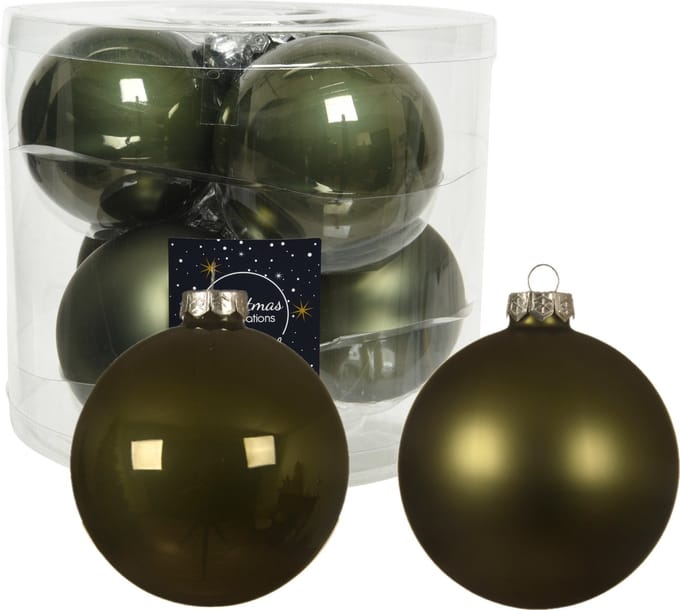 Decoris kerstballen - 16x st - mosgroen - D10 cm - glas - kerstversiering
