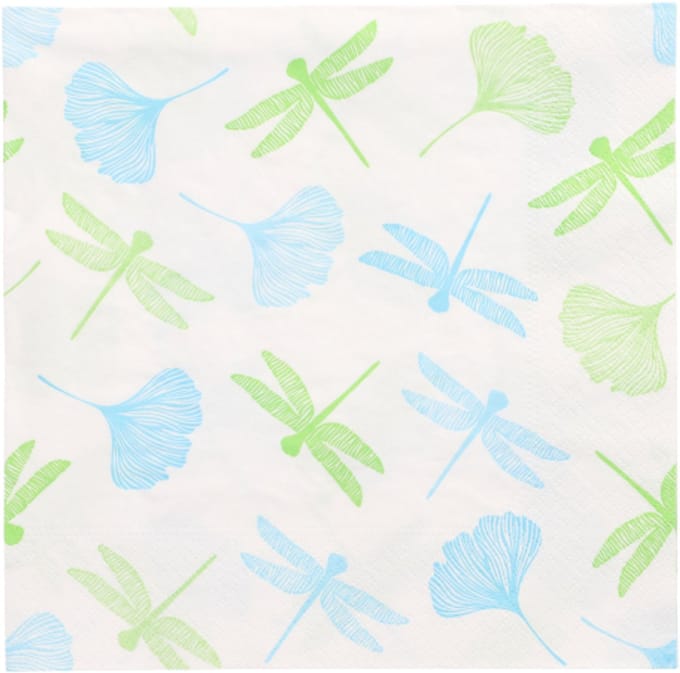 10x 20 Servetten 3-laags 1/4 vouw 40 cm x 40 cm groen Ginko