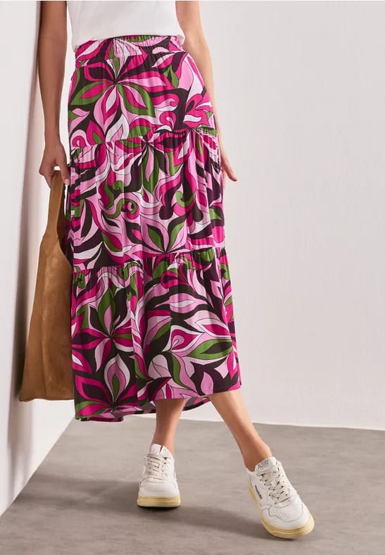 Maxirok met volants en print