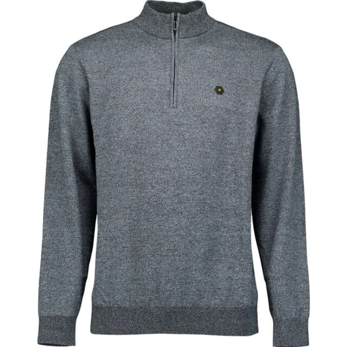 No Excess Pullover half zip 2 coloured melang dusty blue