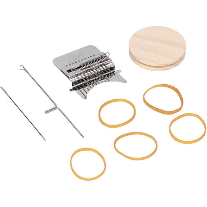 Draagbare Stopmachine Duurzaam Mini Weefgetouw Repareergereedschap Kit voor Huishouden beige