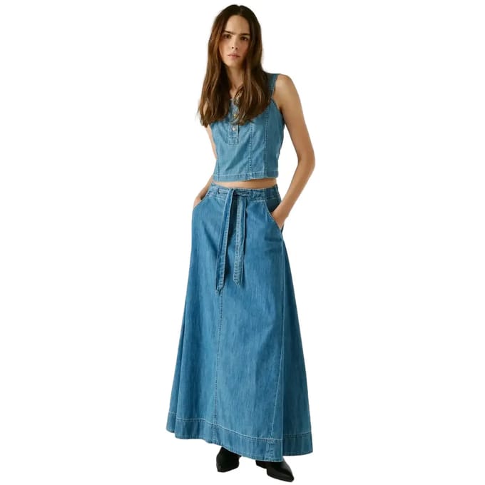 Lange denim damesrok Pepe Jeans Maxi Uhw
