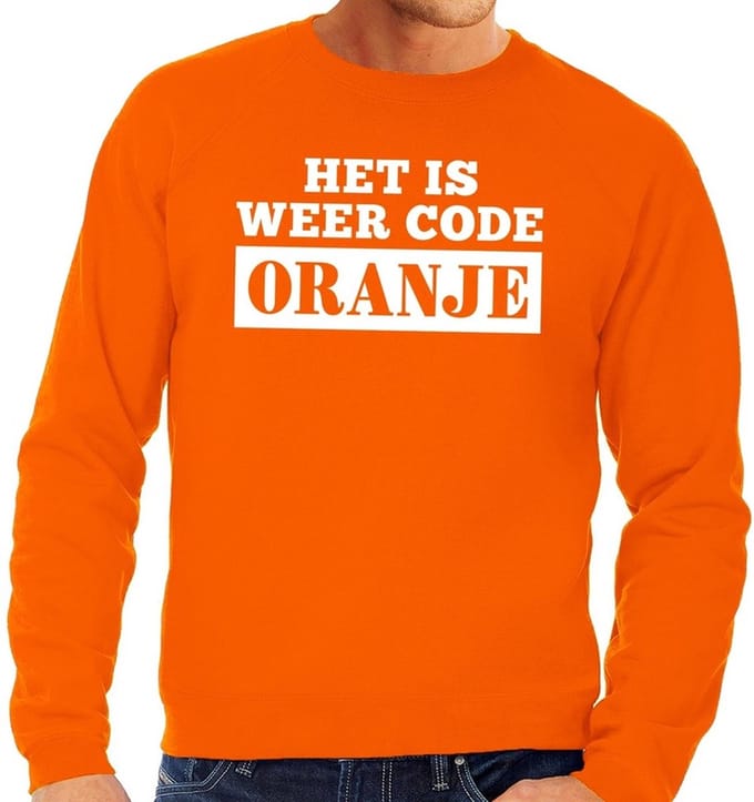 Code Oranje sweater - voor heren - Koningsdag - supporters kleding - truien S